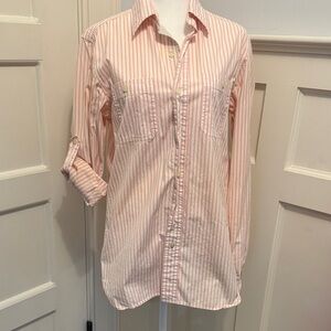Ralph Lauren Rugby Pink and White Striped Shirt